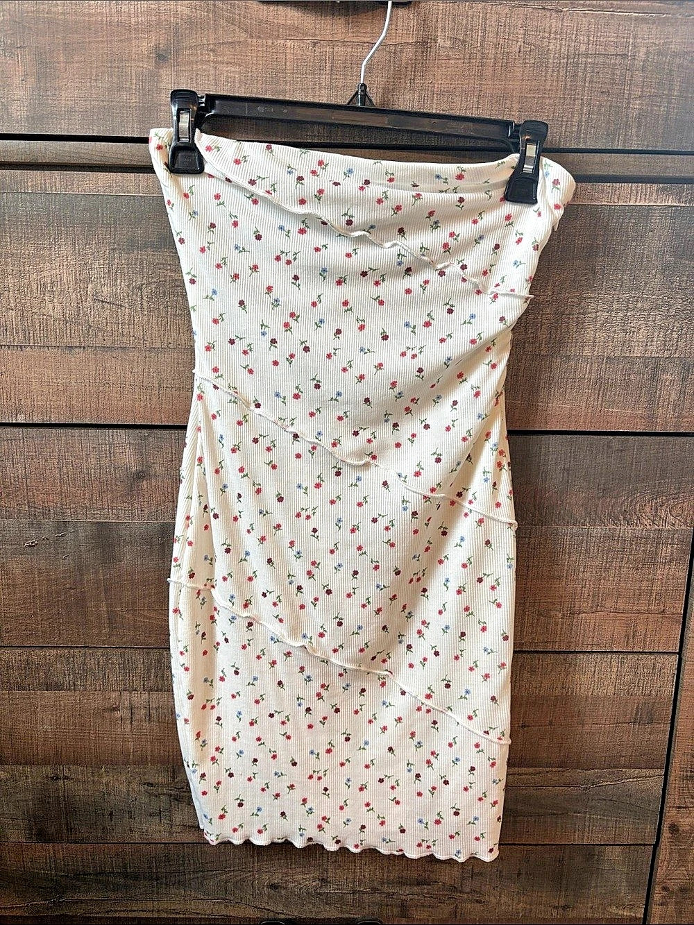 Floral Mini Dress in White & Red Like New